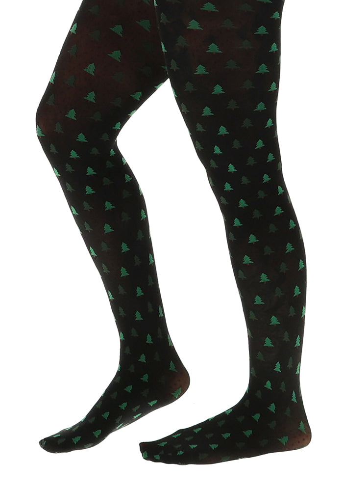 Christmas Tree Patterned Tights