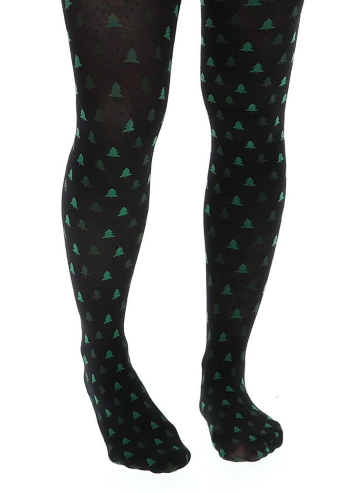 Christmas Tree Patterned Tights
