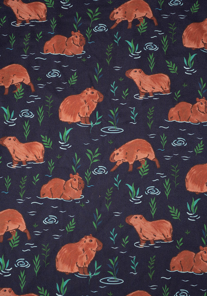 Second angle of Cicely Capybara Print Jersey Midi Dress