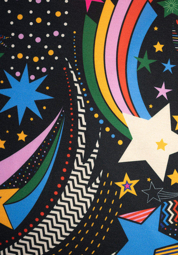 Second angle of Cindie Shooting Stars Print Midi Dress