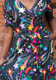 Cindie Shooting Stars Print Midi Dress
