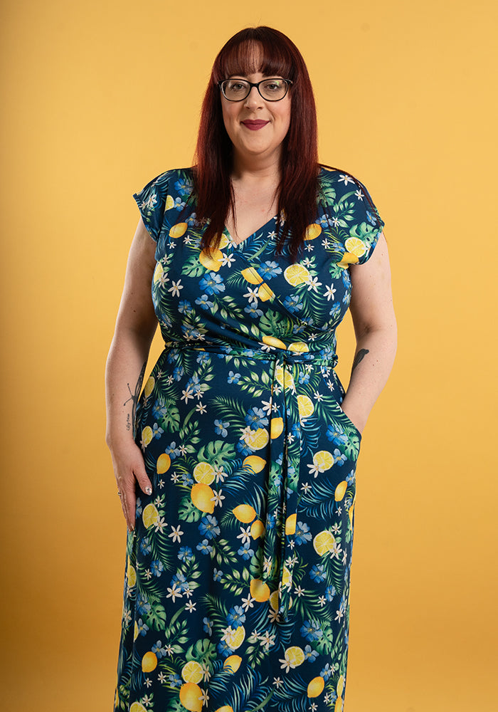 Citra Lemons & Palms Print Maxi Dress