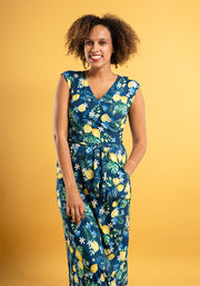Citra Lemons & Palms Print Maxi Dress