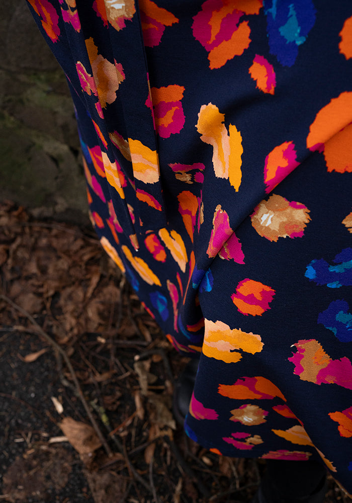 Clayton Bright Animal Print Cotton Midi Dress