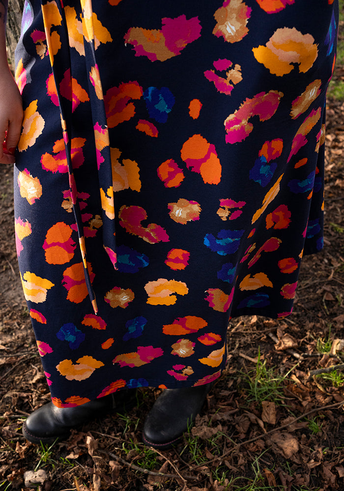Clayton Bright Animal Print Cotton Midi Dress