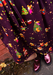 Cleodora Christmas Mice Print Dress