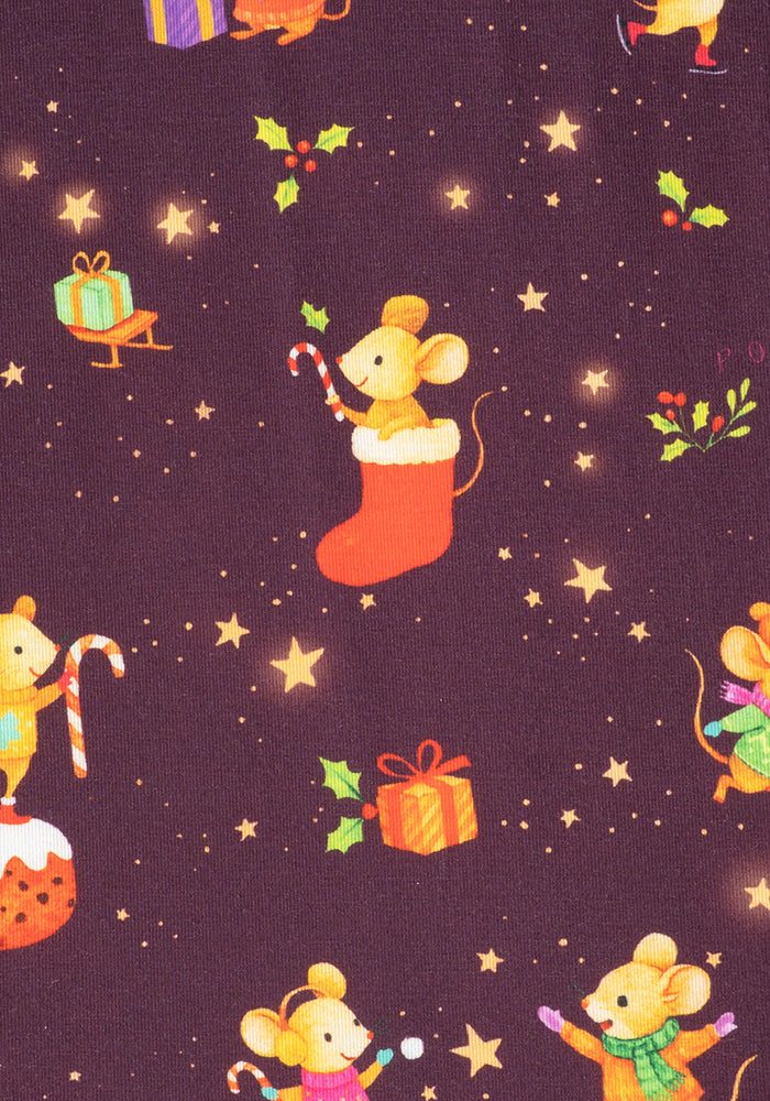 Cleodora Christmas Mice Print Dress