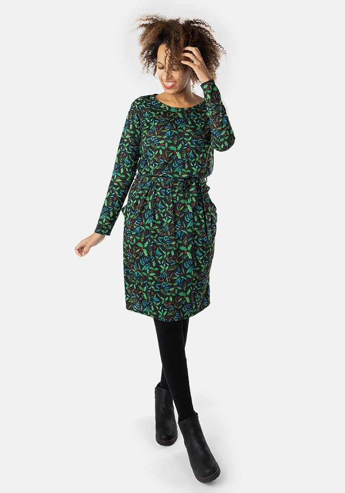 Clove Holly Print Blouson Dress