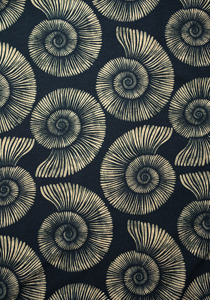 Colette Fossil Print Tiered Hem Cotton Midaxi Dress