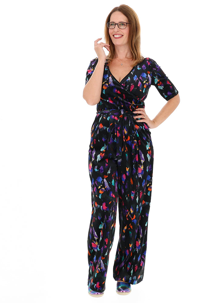 Linzi Colourful Abstract Print Full Length Jumpsuit
