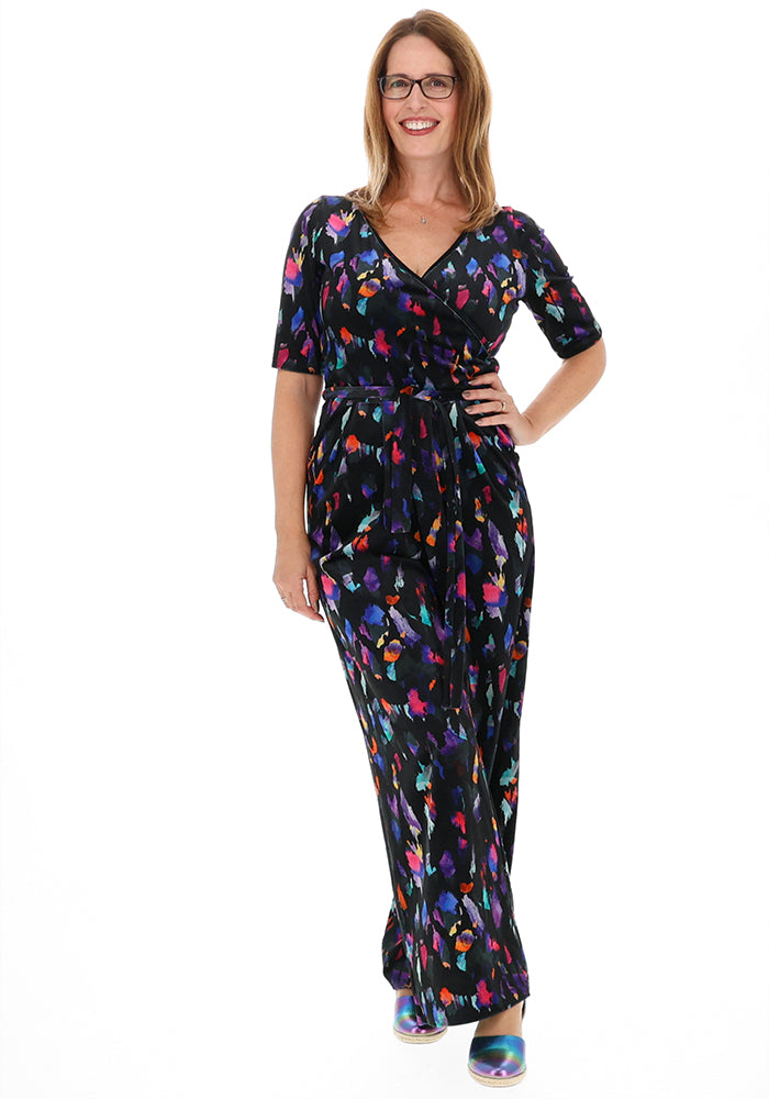 Linzi Colourful Abstract Print Full Length Jumpsuit