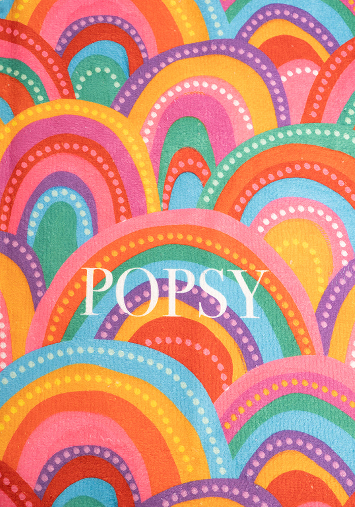 Second angle of Large Colourful Rainbow Print Towel