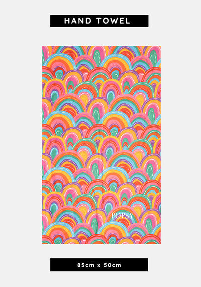 Colourful Rainbow Print Hand Towel