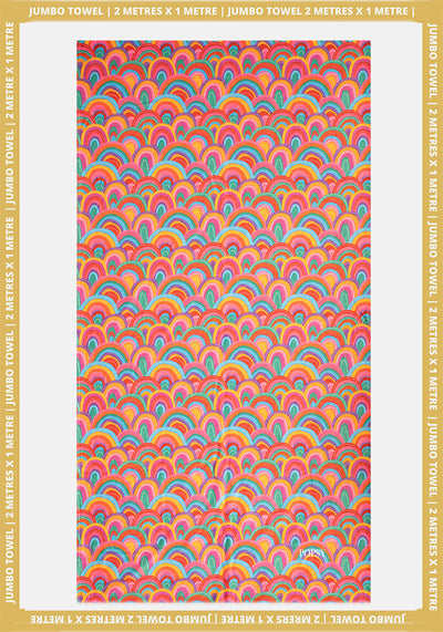 Colourful Rainbow Print Jumbo Bath Sheet