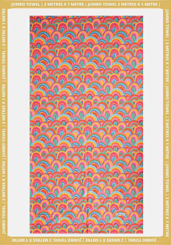 Colourful Rainbow Print Jumbo Bath Sheet