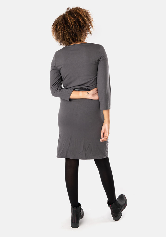 Constance Grey Blouson Dress