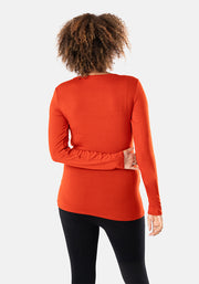 Copper Long Sleeve Round Neck Top