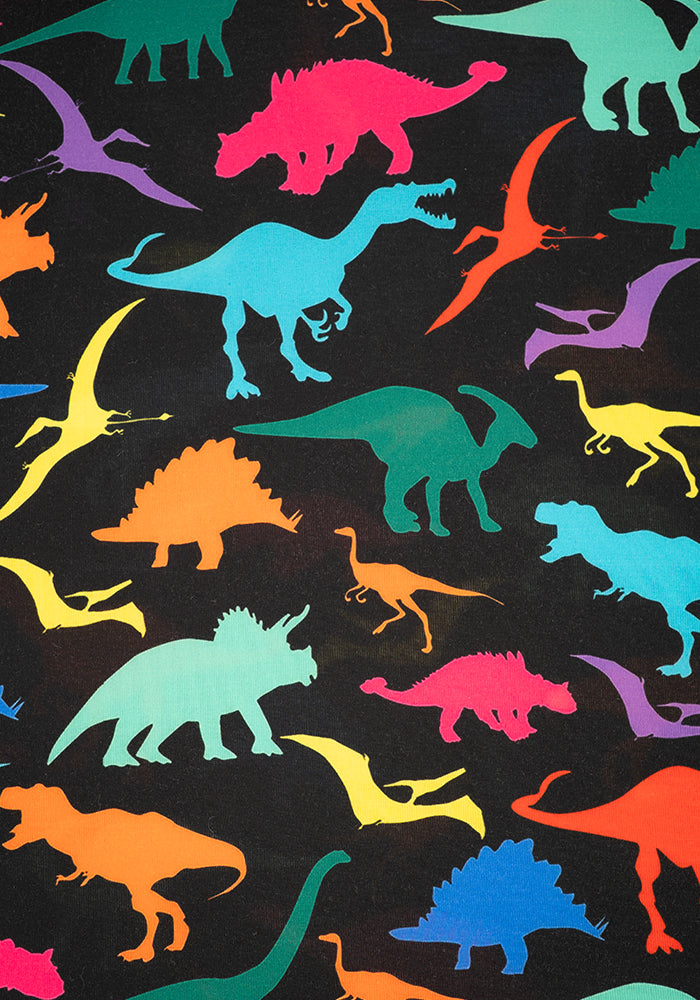 Second angle of Kesee Dinosaur Print Jersey Midaxi Dress (Black)
