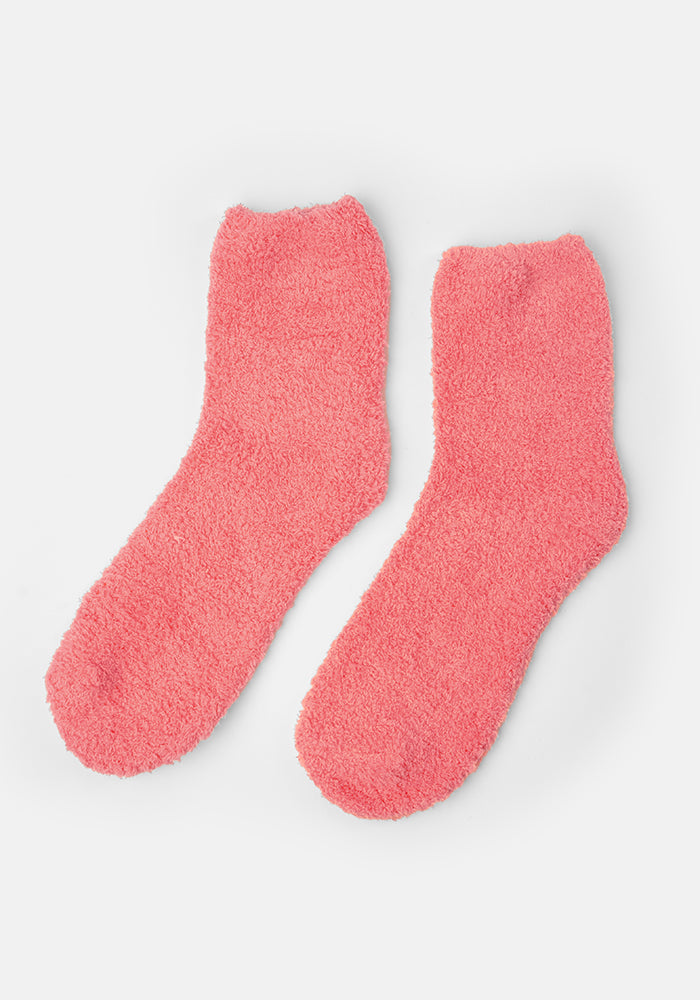 Third angle of Coral Fluffy Socks