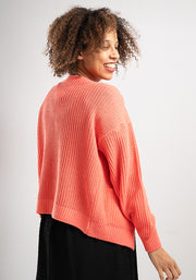 Coral Ribbed Cardigan