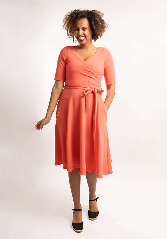 Coralie Coral Swing Dress