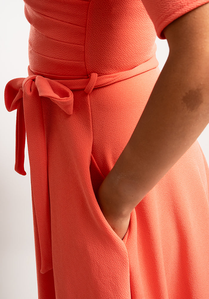 Coralie Coral Swing Dress