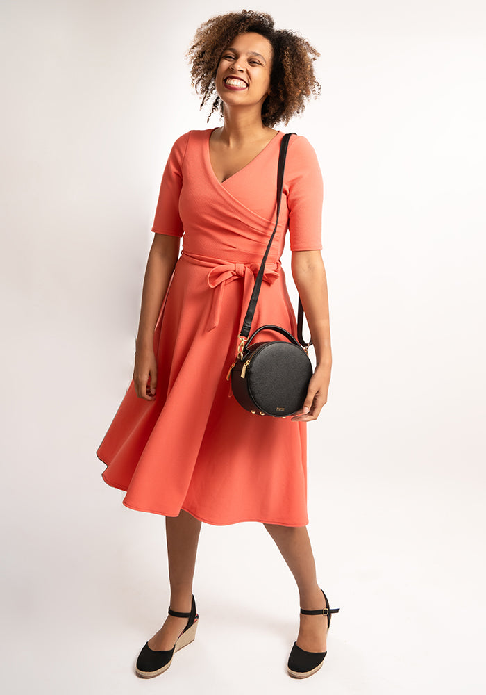 Coralie Coral Swing Dress