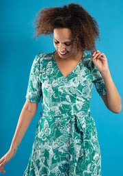 Coretta Butterfly Stencil Print Cotton Midaxi Dress