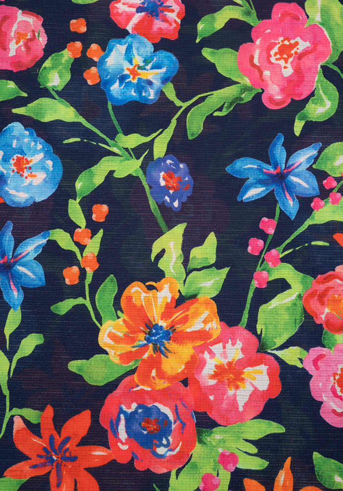 Second angle of Cosette Painted Floral Print Midi Dress