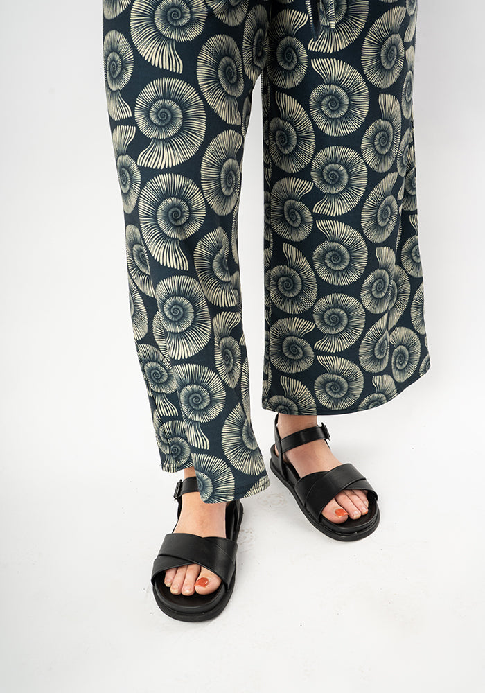 Ninth angle of Cove Fossil Print Culotte Leg Jumpsuit