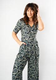 Cove Fossil Print Culotte Leg Jumpsuit
