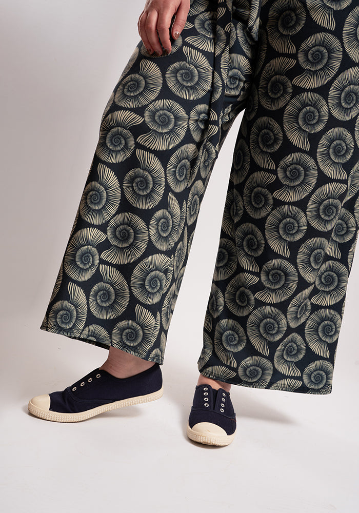 Fourth angle of Cove Fossil Print Culotte Leg Jumpsuit