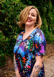 Cressida Butterfly Wings Print Trapeze Dress