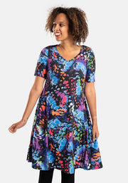 Cressida Butterfly Wings Print Trapeze Dress