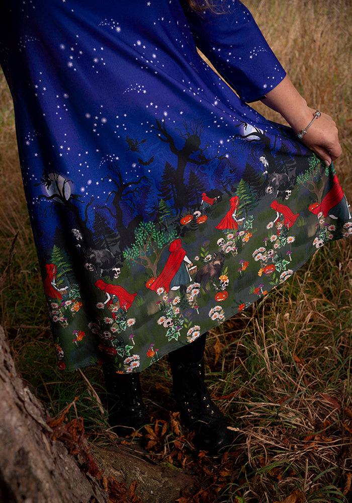 Cullen Spooky Border Print Trapeze Dress