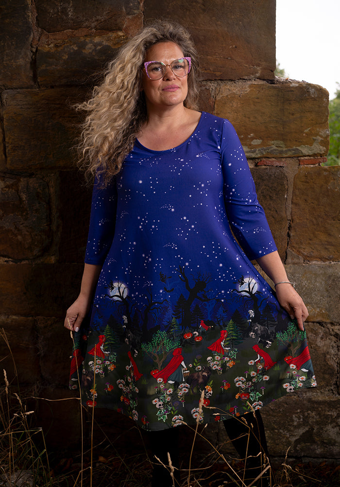 Cullen Spooky Border Print Trapeze Dress
