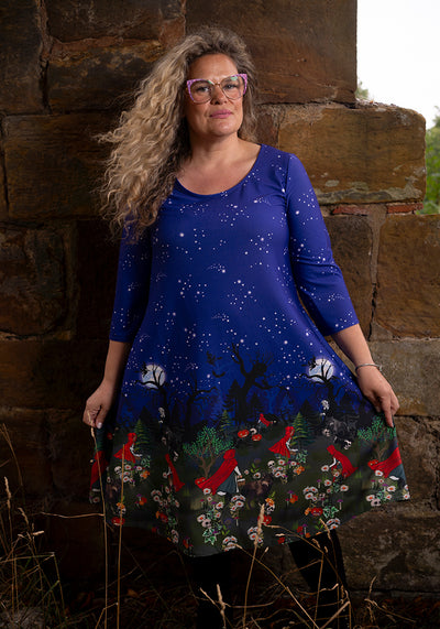 Cullen Spooky Border Print Trapeze Dress