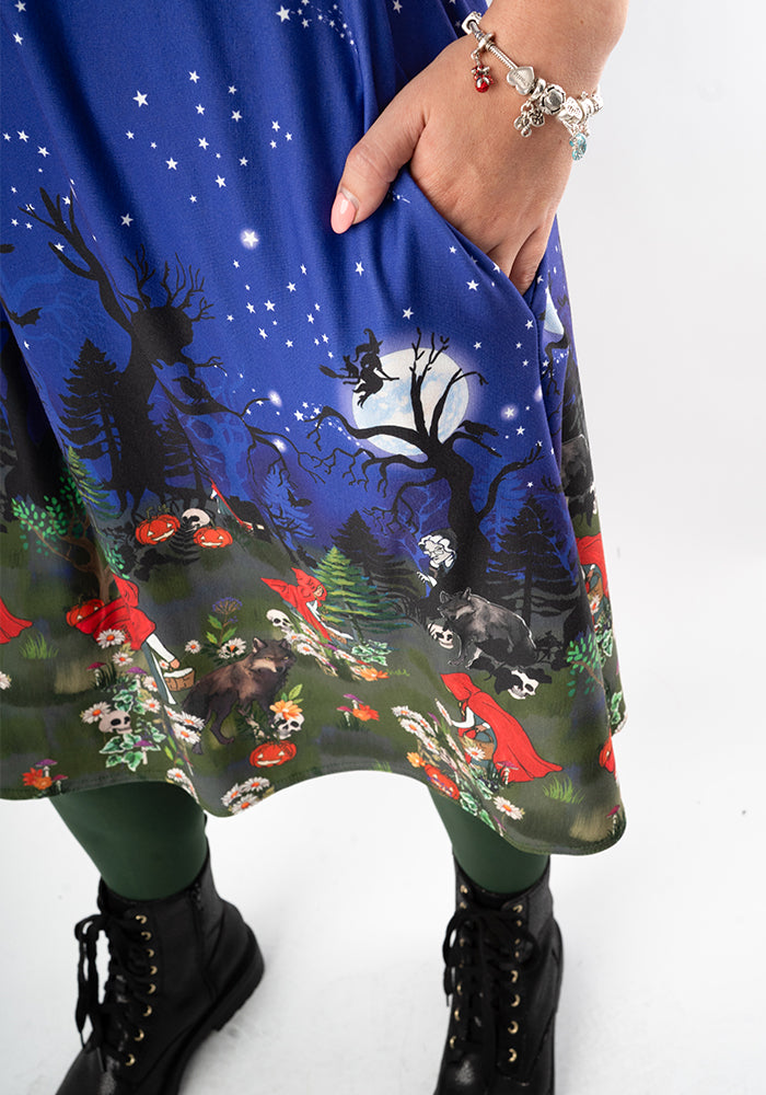 Cullen Spooky Border Print Trapeze Dress
