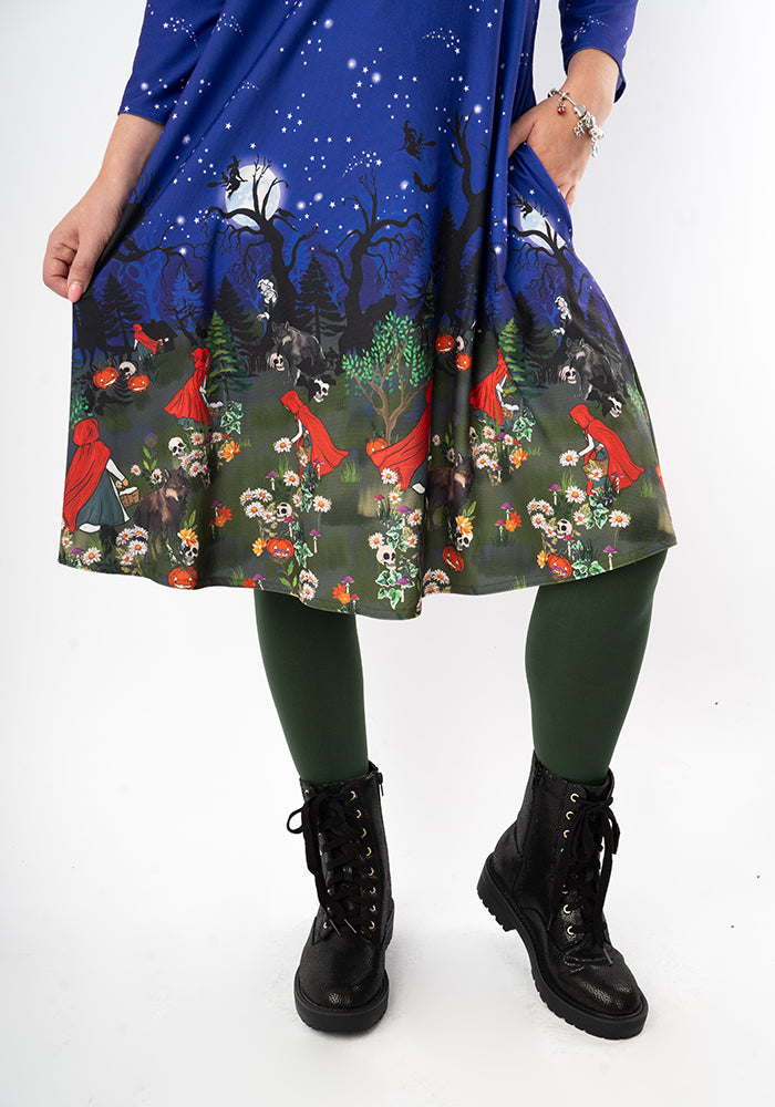 Cullen Spooky Border Print Trapeze Dress