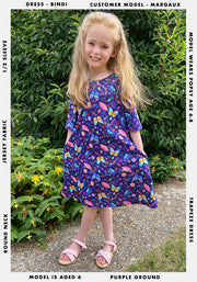 Children's Butterfly Floral Print Dress (Bindi)