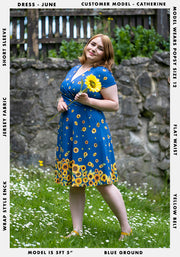 June Sunflower Border Print Dress