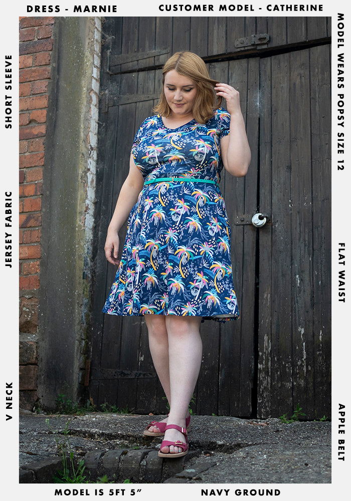 Marnie Sloths Palm Print Dress