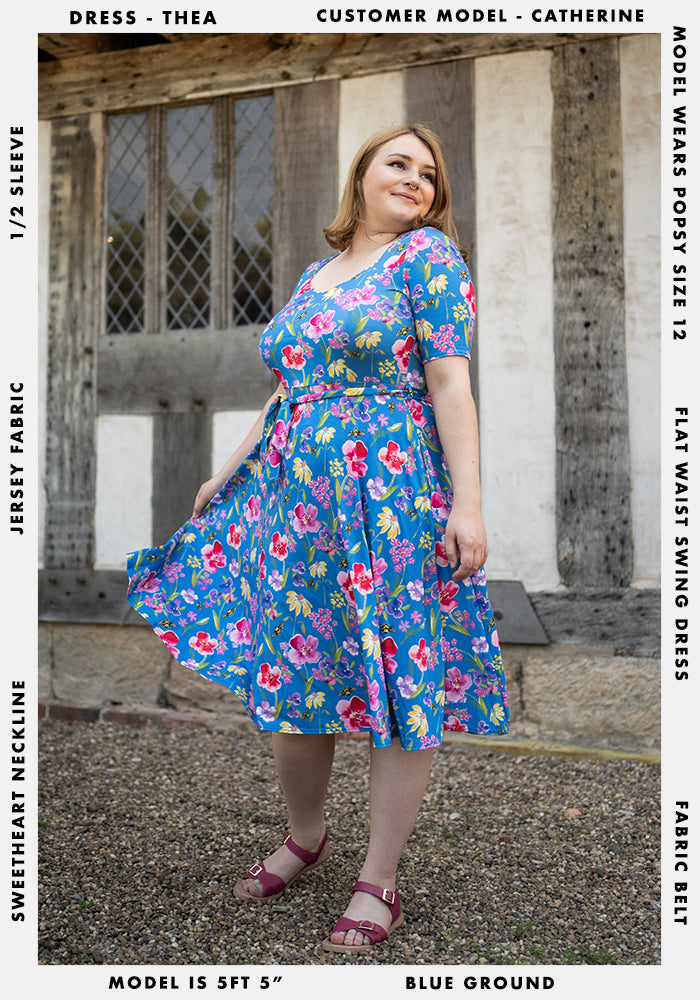 Thea Pretty Floral Print Swing Dress