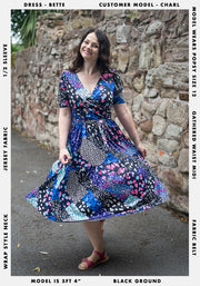 Bette Patchwork Floral Print Tiered Hem Midi Dress