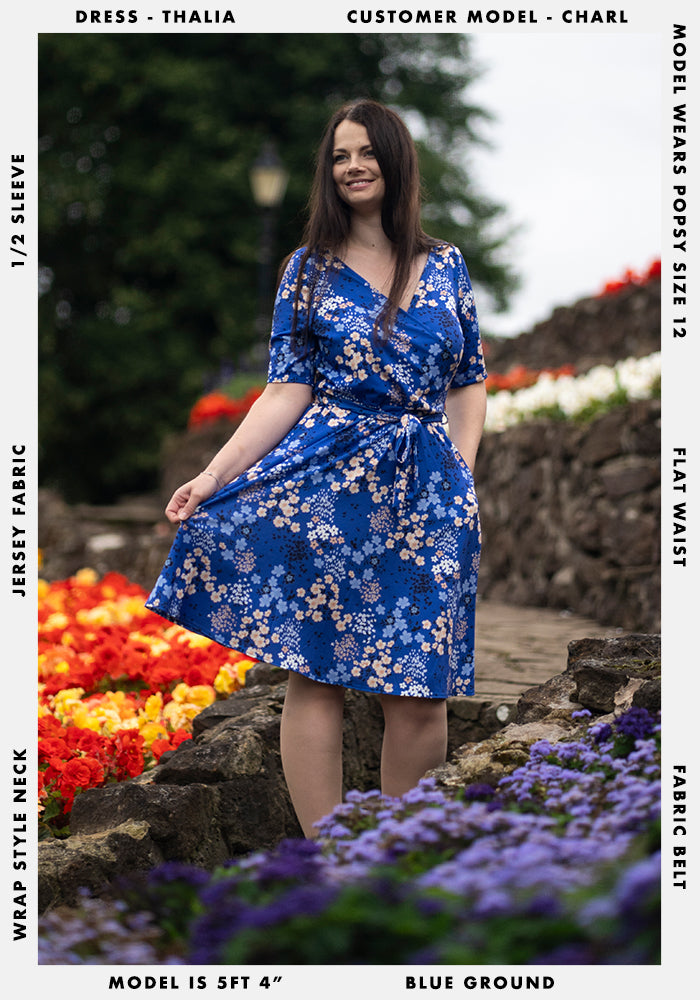 Thalia Blue Floral Print Dress