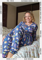 Celia Cat Garden Print Pyjama Set