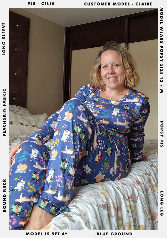 Celia Cat Garden Print Pyjama Set