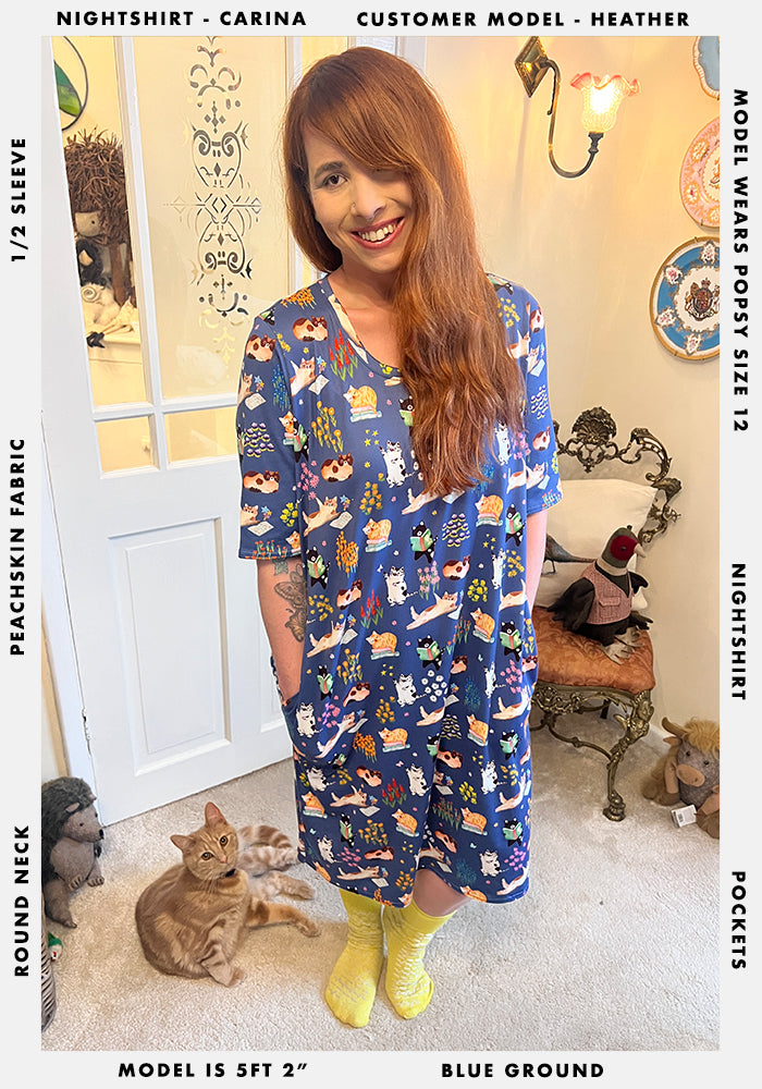 Carina Cats Print Nightshirt