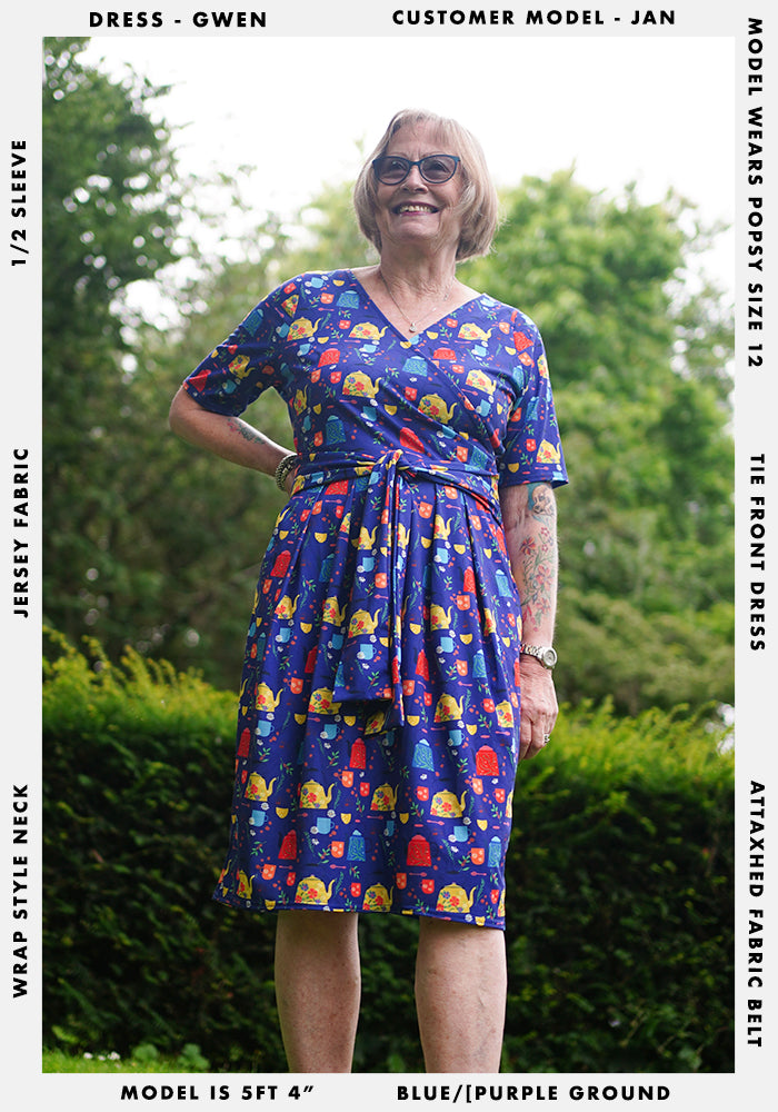 Gwen Pretty Teapots Print Dress