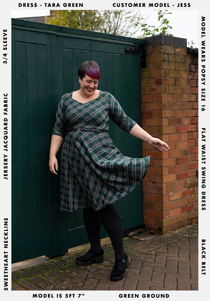 Tara Green Tartan Swing Dress